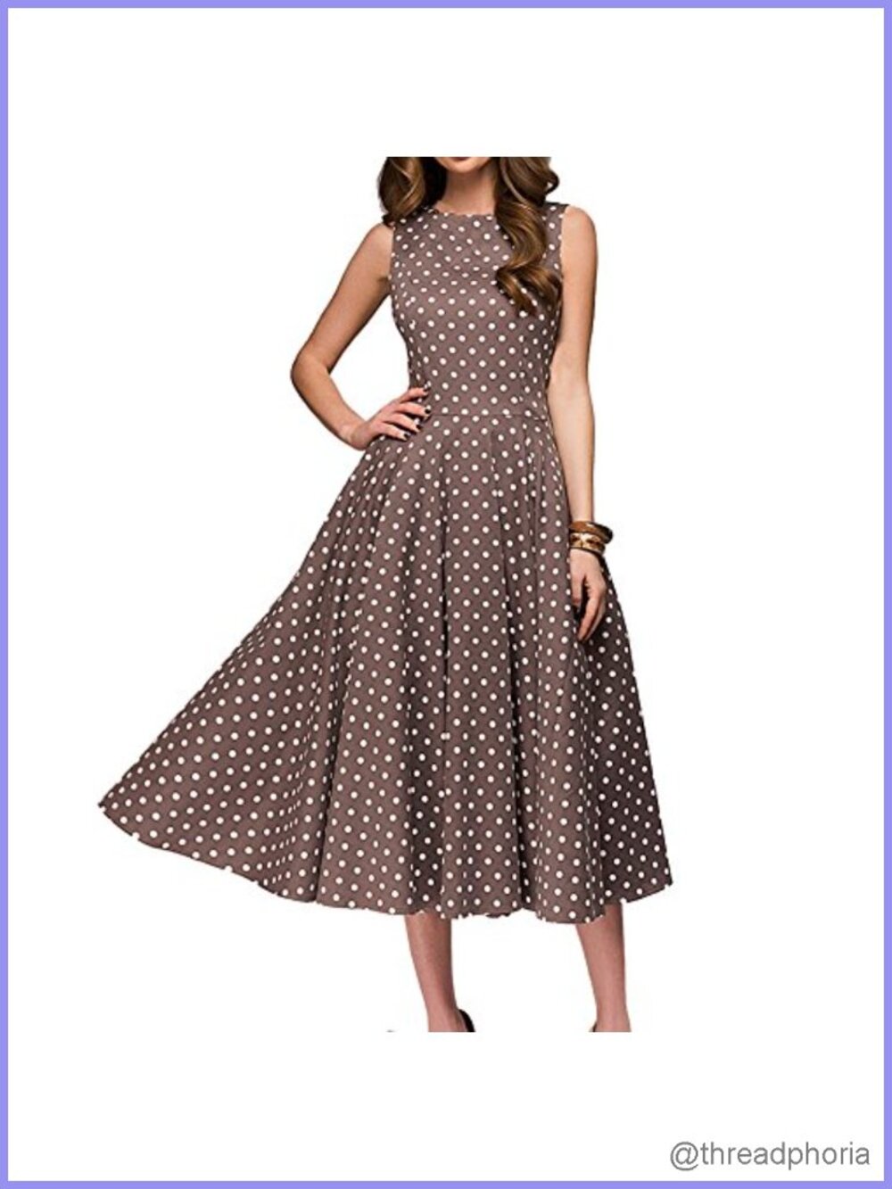 Vintage 1950s Midi Cocktail Dress Sleeveless A-Line Swing